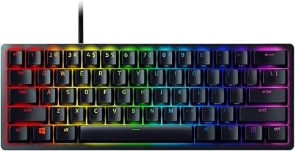 Huntsman Mini 60% Gaming Keyboard: Linear Optical Switches - Aluminum Top Frame - Chroma RGB Lighting - PBT Keycaps - Onboard Memory - Snap Tap - Black