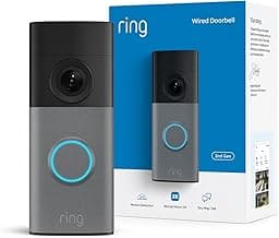 Wired Doorbell (newest model), Wide-Angle Retinal 2K, up to 6x Enhanced Zoom, pair with Alexa or Ring Chime for in-home alerts, Speckled Gray