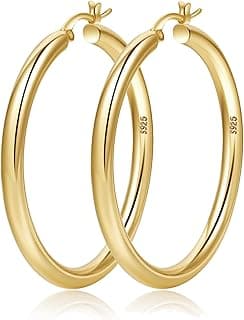 4mm Thick Gold Plated Chunky Earrings…