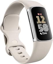 Charge 6 Fitness Tracker with Google Apps - Heart Rate on Exercise Equipment - 3-Month Google Health Premium Membership Included - Health Tools - Porcelain/Silver - Small&Large Bands Included