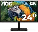 AOC 24B35H3 24" IPS Full HD (1920 x 1080) 120Hz LED Monitor, Adaptive Sync, VGA & HDMI, Flicker-Free, Low Blue Light, HDR Ready, VESA, Tilt Adjust, Eco-Friendly