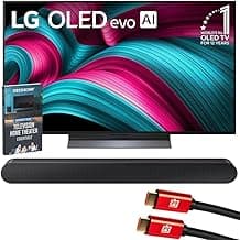 48 Inch C5 Series OLED evo 4K UHD Smart webOS TV (2025) OLED48C5PUA Bundle with Samsung 3.0ch All-in-One Soundbar, 2X HDMI Cable and Deco Gear Home Theater Beginner's Guide