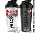 VELOMIX 2 Pack 28oz Protein Shaker Bottle…