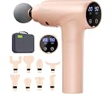 cotsoco Massage Gun Deep Tissue, Muscle Massage Gun with 9 Attachment Heads, 20 Speeds & Silent Brushless Motor for Pain Relief, Handheld Percussion Back Massager Gun (Pink)