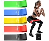 Resistance Bands for Working Out, 5-Pack Elastic Exercise Bands for Strength Training, Stretching, Workout; Home Gym Equipment for Women Men, Pilates Yoga Physical Therapy, Leg Glute Arm Exercise Kit