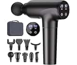 cotsoco Massage Gun Deep Tissue, Muscle Massage Gun with 9 Attachment Heads 20 Speeds & Silent Brushless Motor for Pain Relief, Handheld Percussion Back Massager Gun, Fathers Day Dad Gifts(Black)