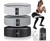 Renoj Resistance Bands for Working Out: 3-Set Professional Exercise Bands for Pilates, Yoga, Home Gym, Booty, Leg Training | Heavy/Medium/Light Fabric Loops for Women Men