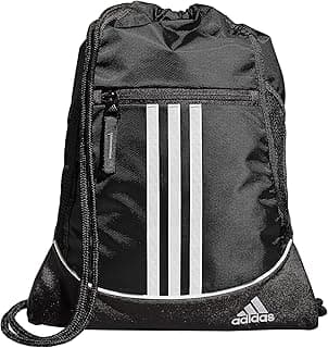adidas Alliance Sackpack – Drawstring Backpack for Sports, Small Gym Bag, Black/2, OSFA